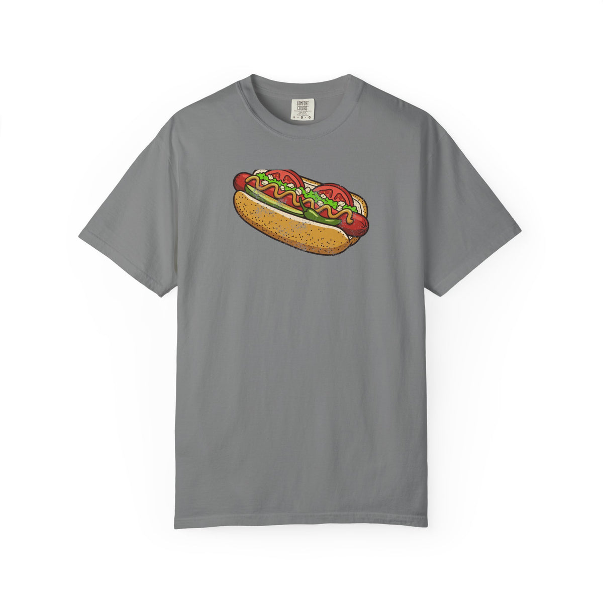 Chicago Style Hot Dog Retro Food Illustration T-Shirt
