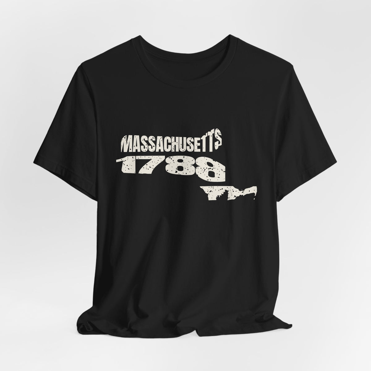 Massachusetts Vintage Letters Map T-Shirt