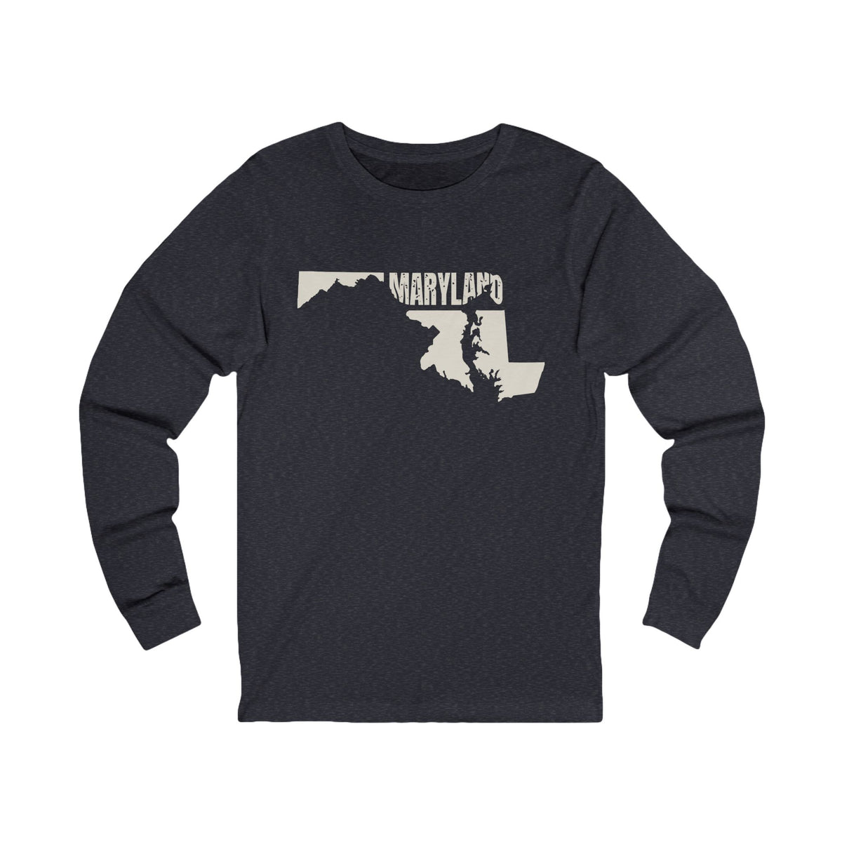 Maryland Vintage Letters Map Long Sleeve Tee