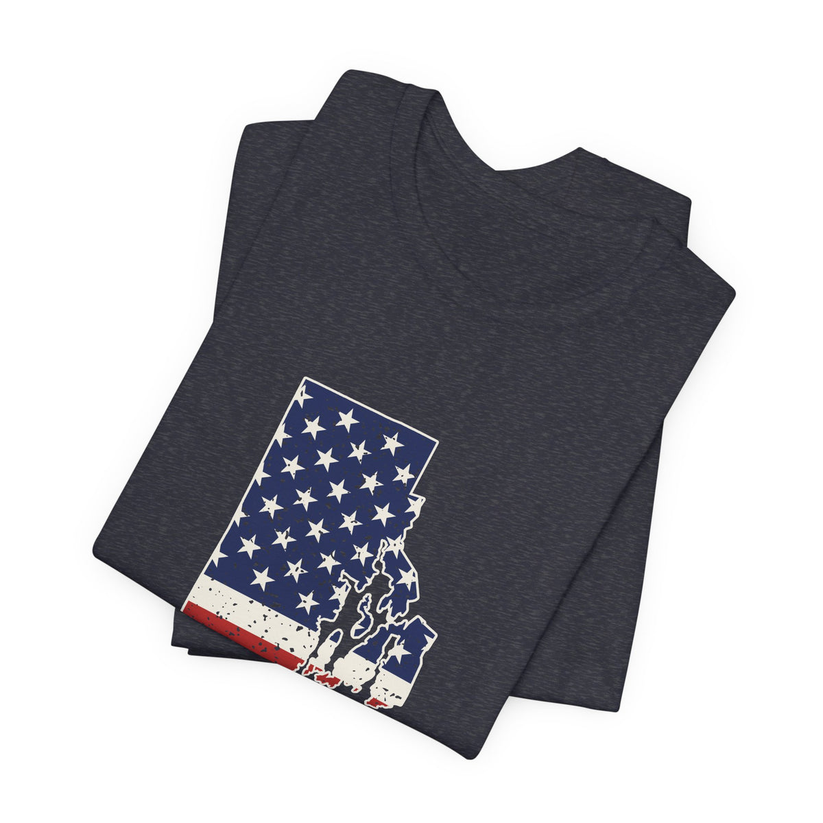 Rhode Island American Flag Map T-Shirt