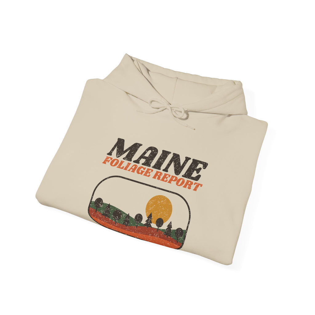 Maine Foliage Report Retro Landscape Hoodie