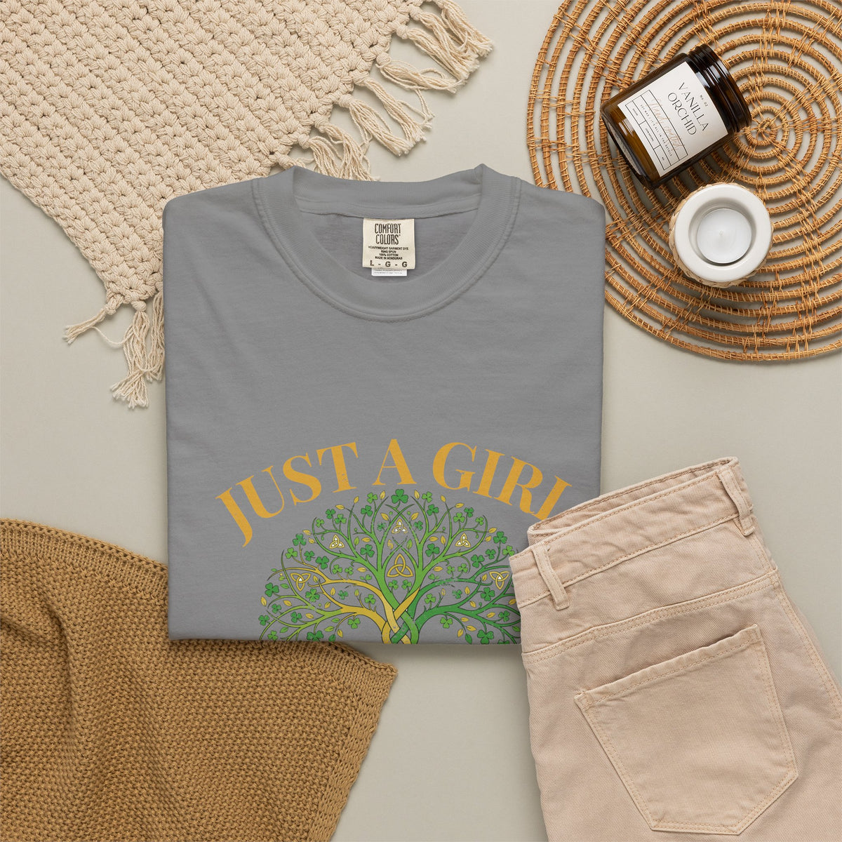 Just a Girl With Irish Roots Tree of Life T-Shirt