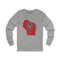 Wisconsin Varsity Monogram Map Long Sleeve Tee