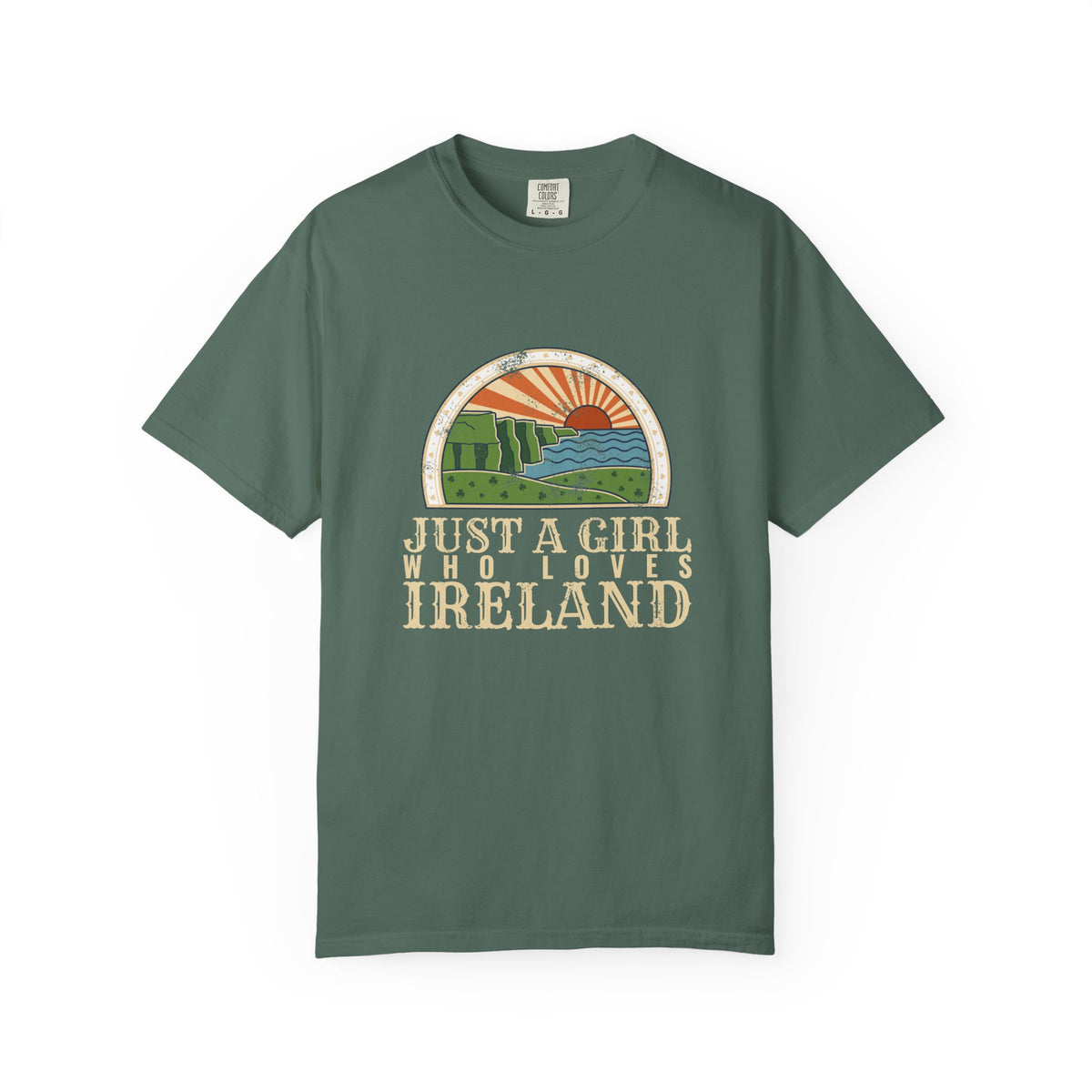 Just a Girl Who Loves Ireland Sea Cliffs Sunburst T-Shirt
