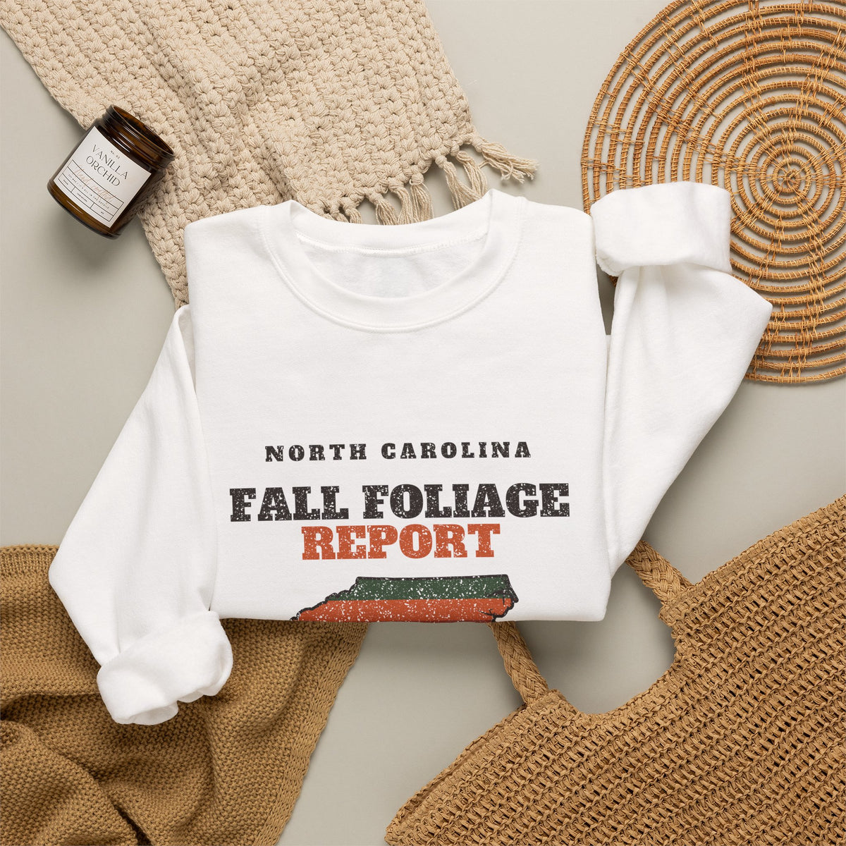 North Carolina Fall Foliage Report Map Crewneck Sweatshirt