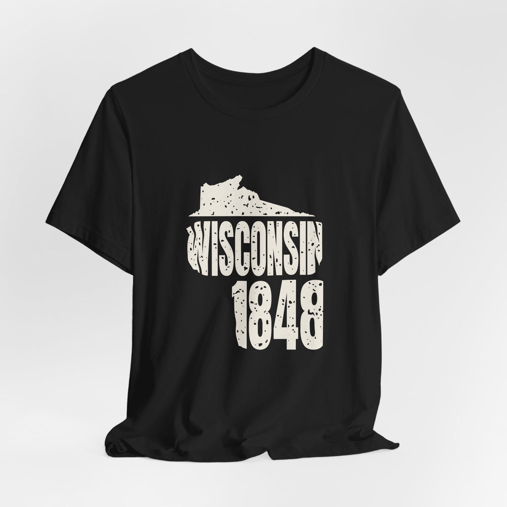 Wisconsin Vintage Letters Map T-Shirt