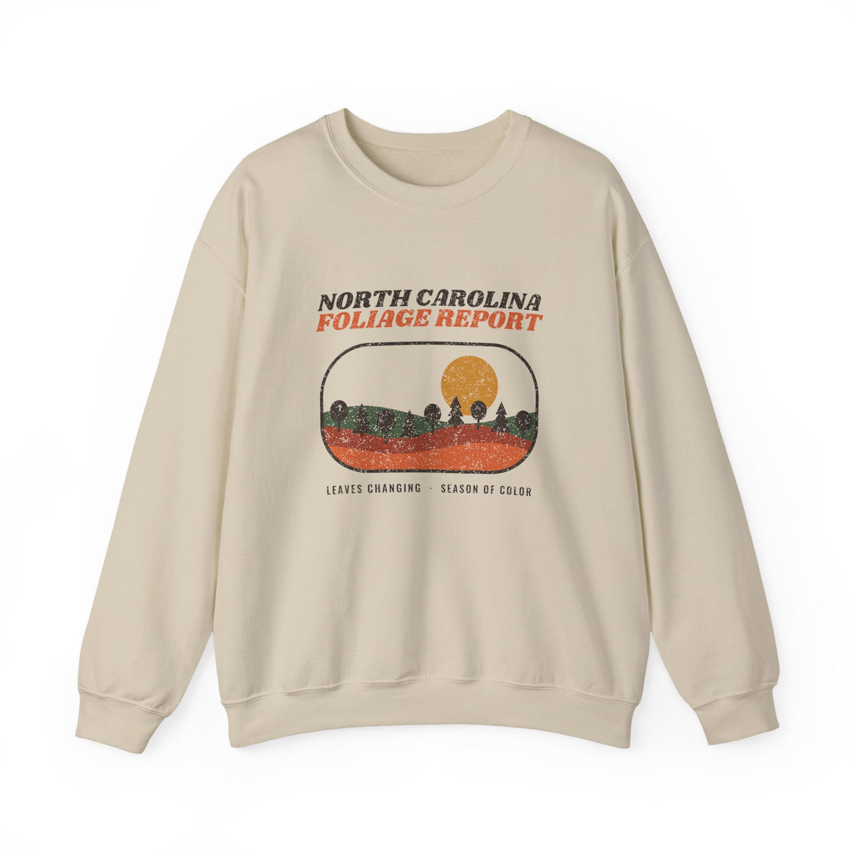 North Carolina Foliage Report Retro Landscape Crewneck Sweatshirt