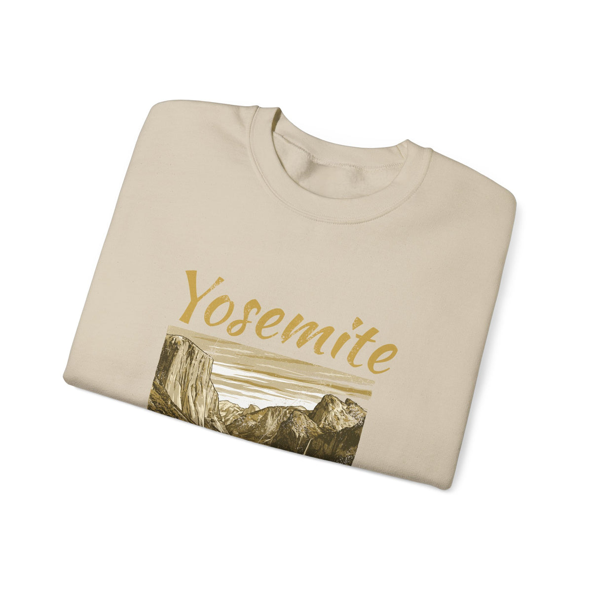 Yosemite Valley Est 1890 Granite Cliffs Engraving Crewneck Sweatshirt