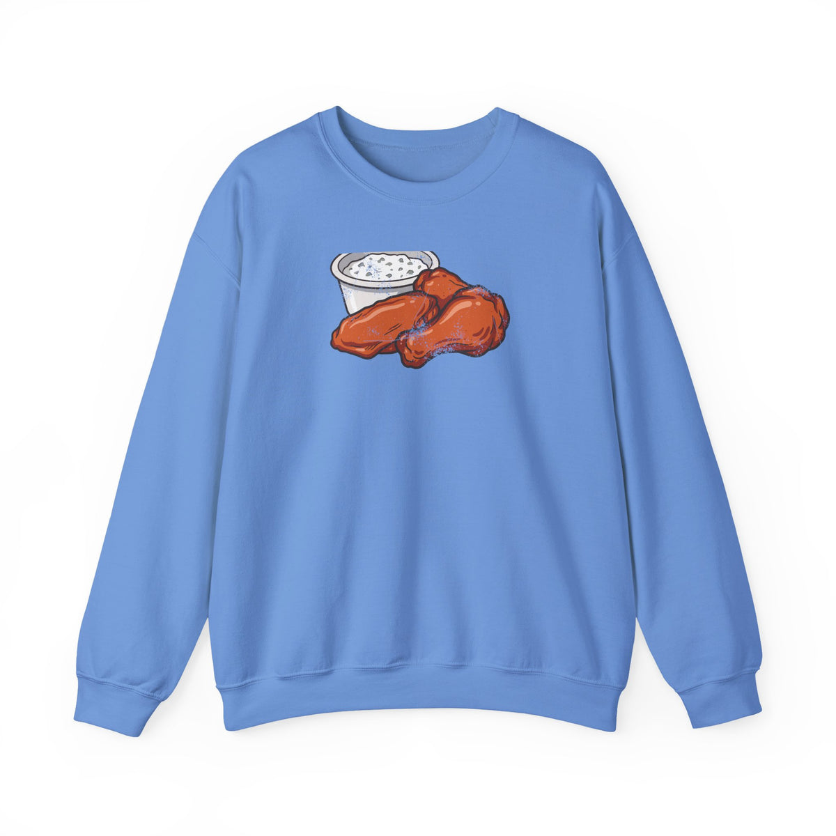 Buffalo Wings Blue Cheese Retro Food Illustration Crewneck Sweatshirt