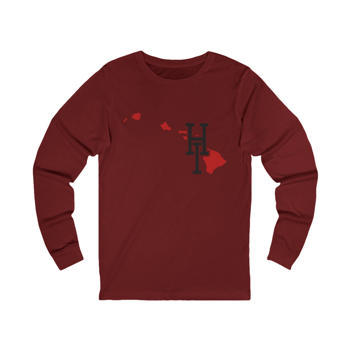 Hawaii Varsity Monogram Map Long Sleeve Tee