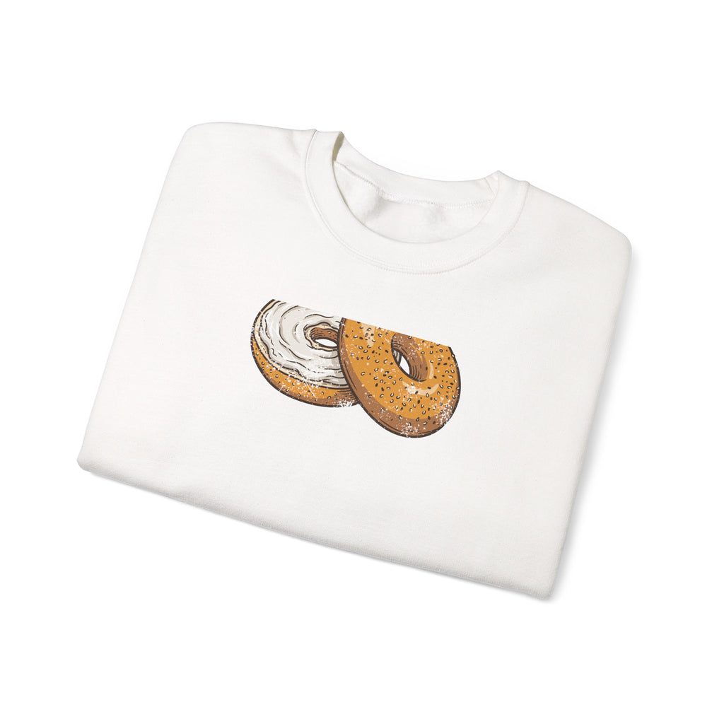 New York Everything Bagel Retro Food Illustration Crewneck Sweatshirt