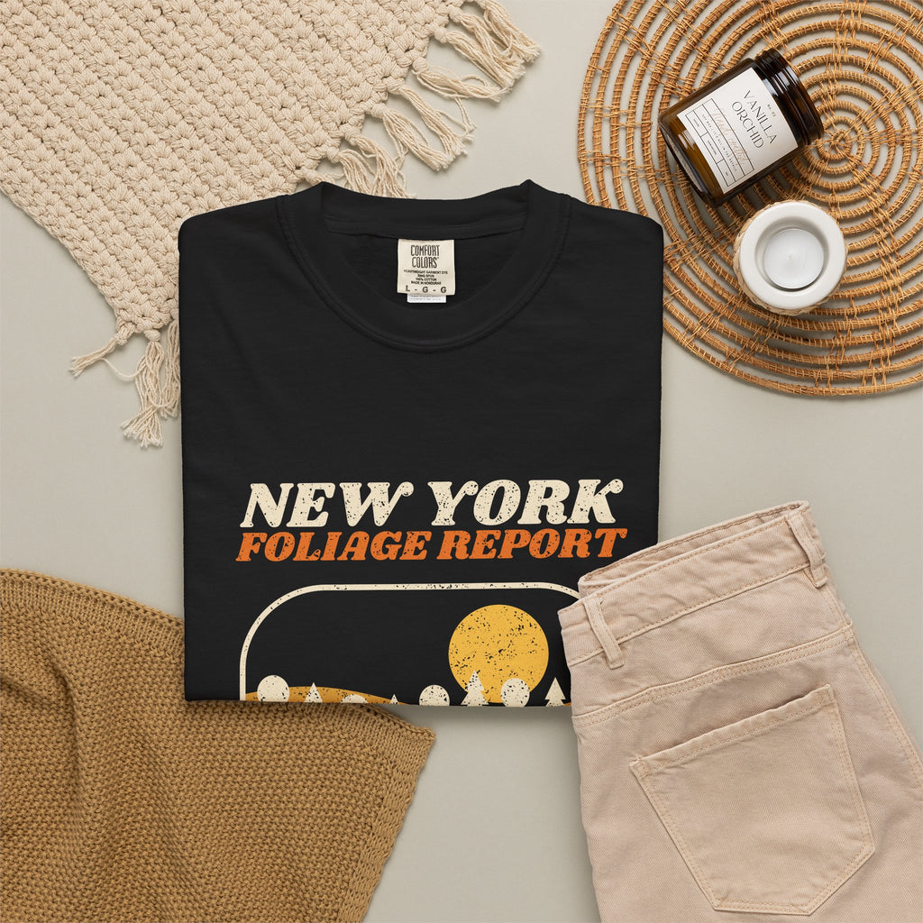 New York Foliage Report Retro Landscape T-Shirt