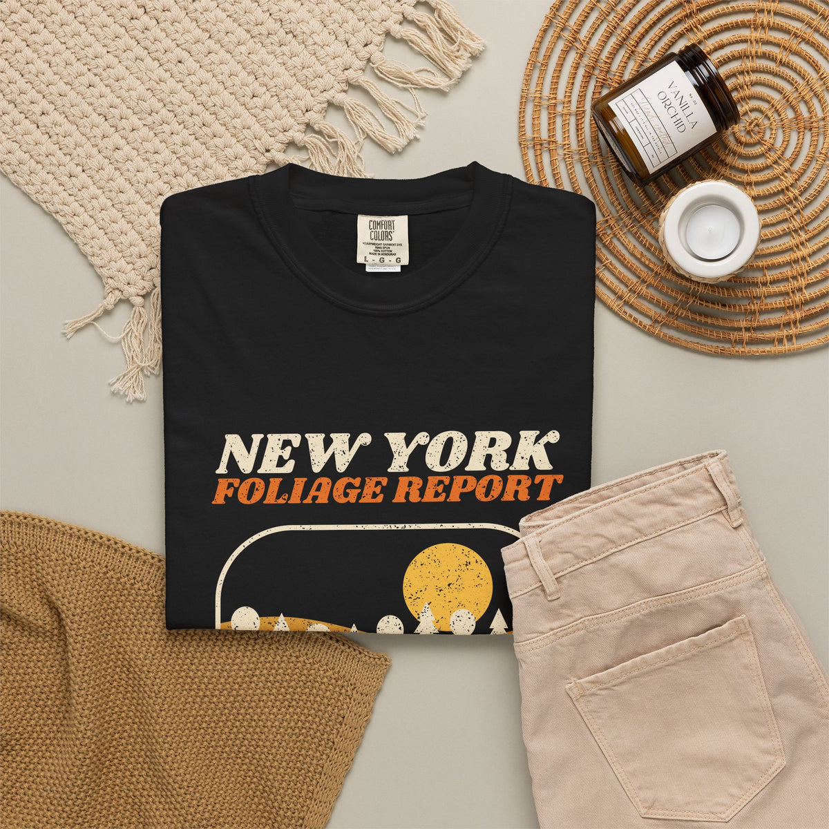 New York Foliage Report Retro Landscape T-Shirt