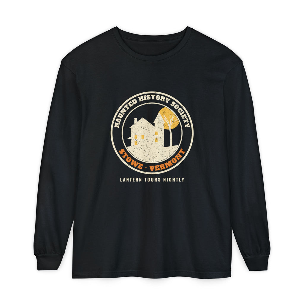 Stowe Vermont Haunted History Society Seal Long Sleeve Tee