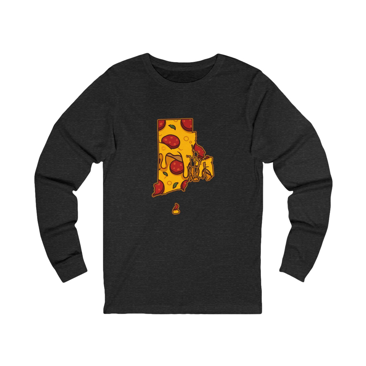 Rhode Island Pizza Map Long Sleeve Tee