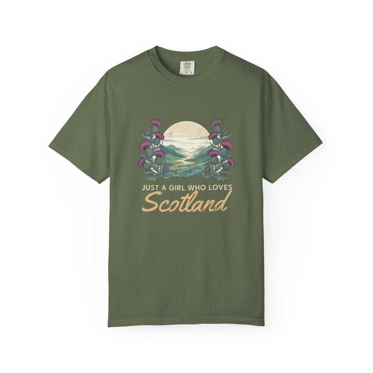 Just a Girl Who Loves Scotland Thistles Highland Glen T-Shirt