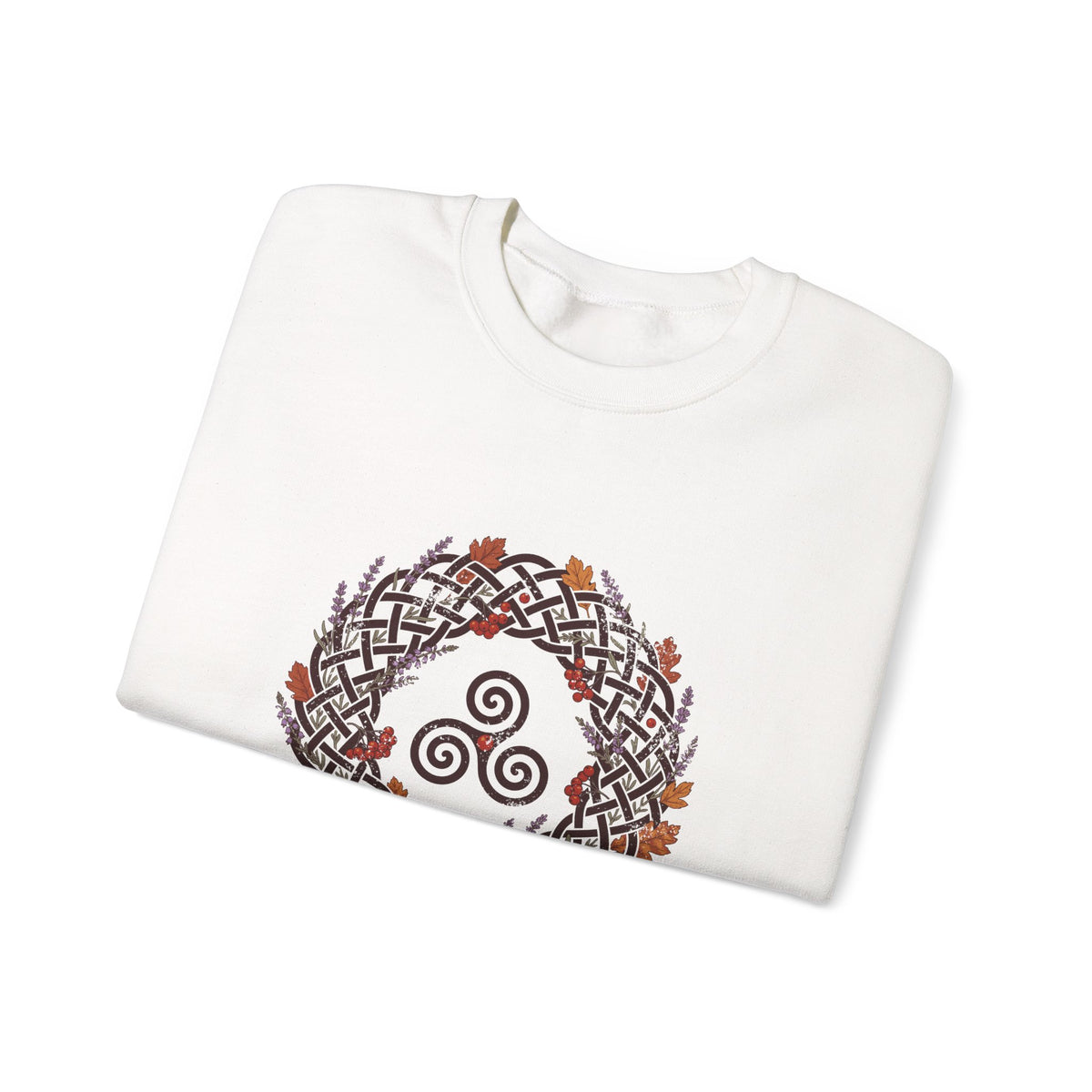 Fómhar Celtic Triskele Autumn Wreath Crewneck Sweatshirt