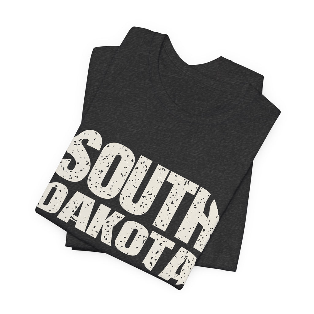 South Dakota Vintage Letters Map T-Shirt