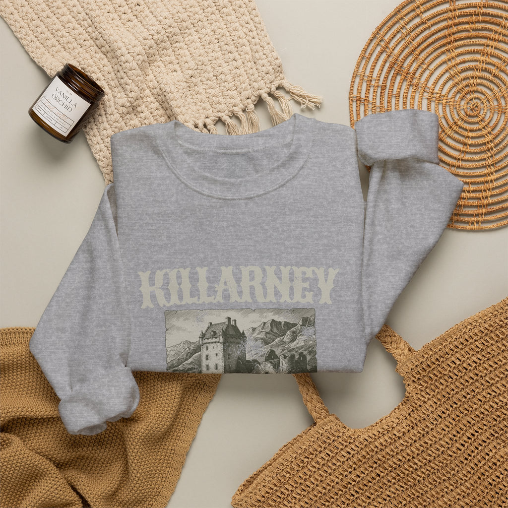 Killarney Ireland Est 640 Lakeside Castle Crewneck Sweatshirt