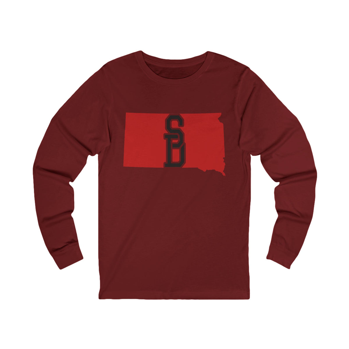 South Dakota Varsity Monogram Map Long Sleeve Tee