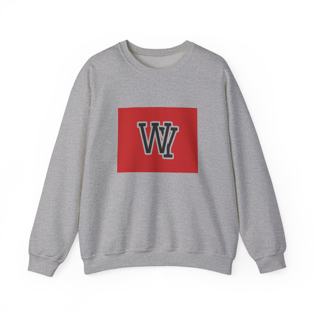 Wyoming Varsity Monogram Map Crewneck Sweatshirt