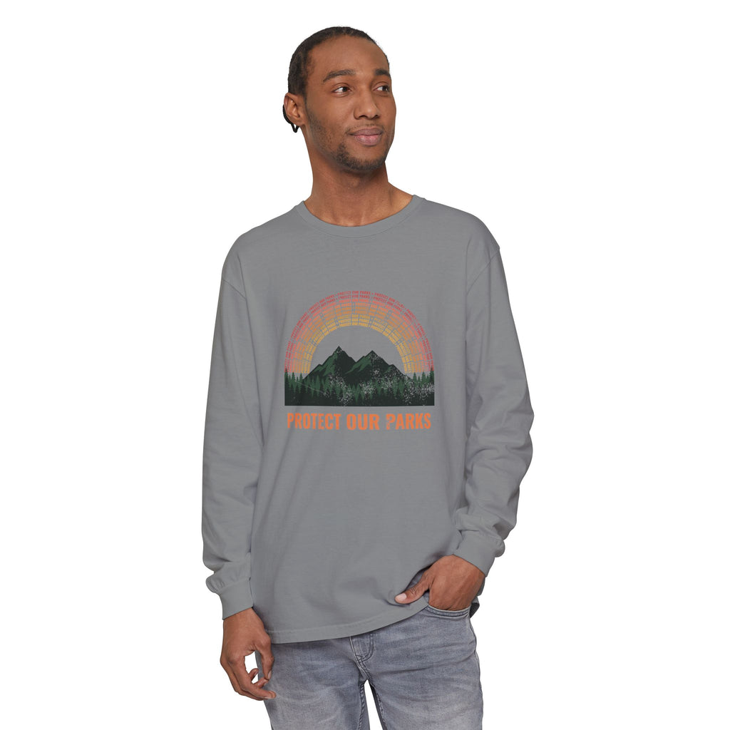 Protect Our Parks Retro Sunset Mountains Long Sleeve Tee