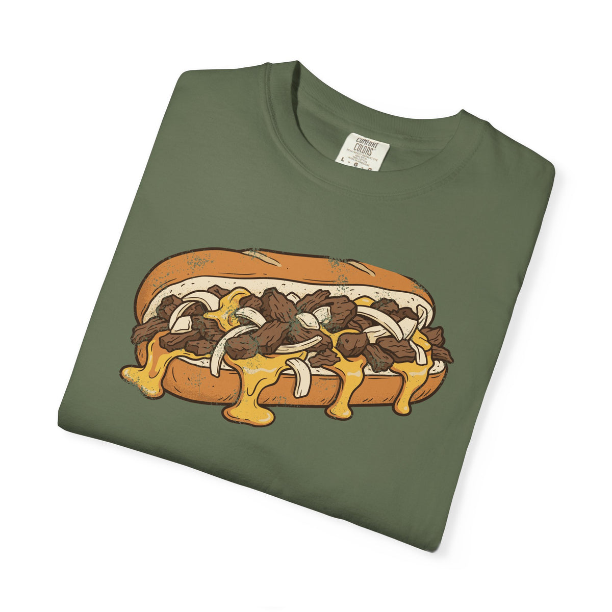 Philly Cheesesteak Retro Food Illustration T-Shirt