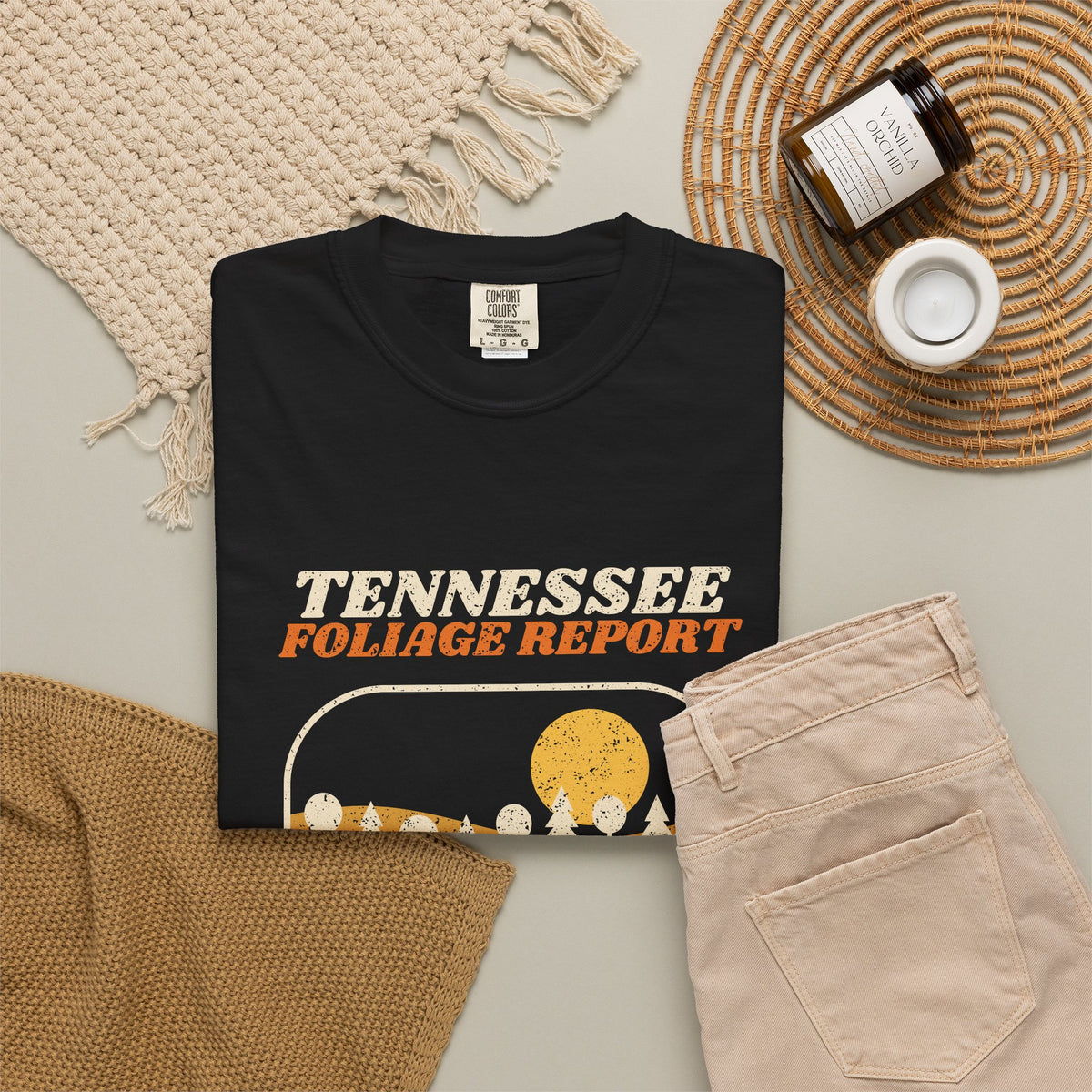 Tennessee Foliage Report Retro Landscape T-Shirt
