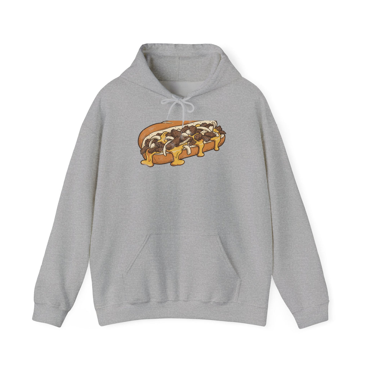 Philly Cheesesteak Retro Food Illustration Hoodie