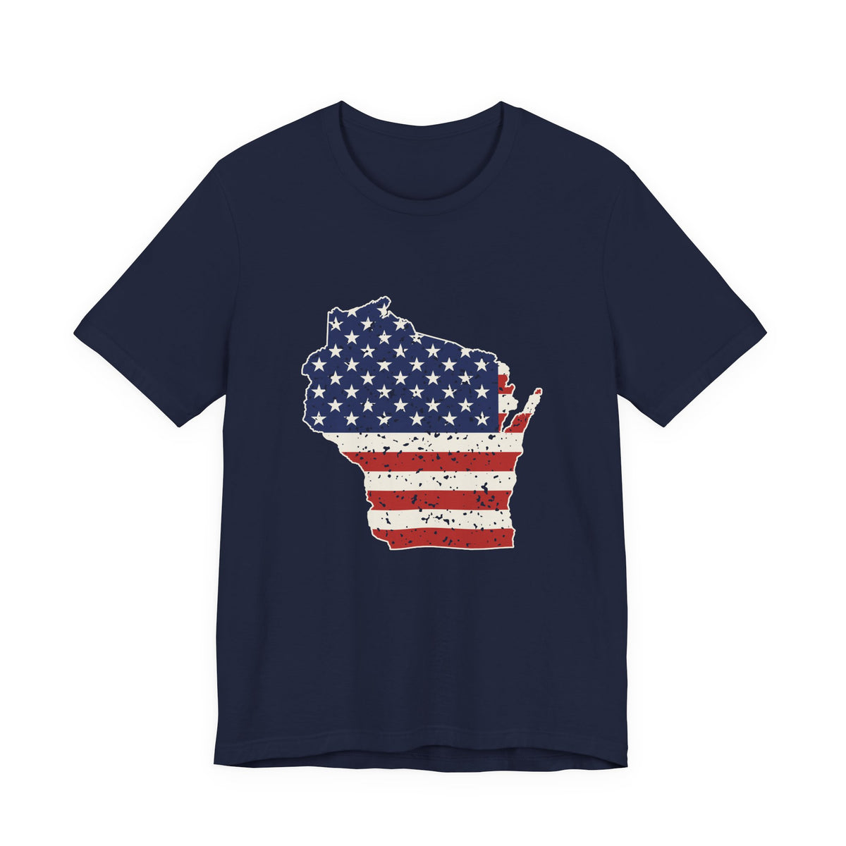 Wisconsin American Flag Map T-Shirt