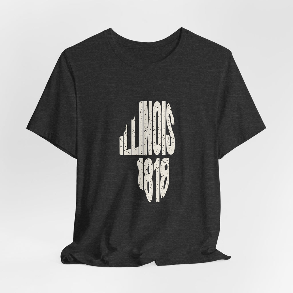 Illinois Vintage Letters Map T-Shirt