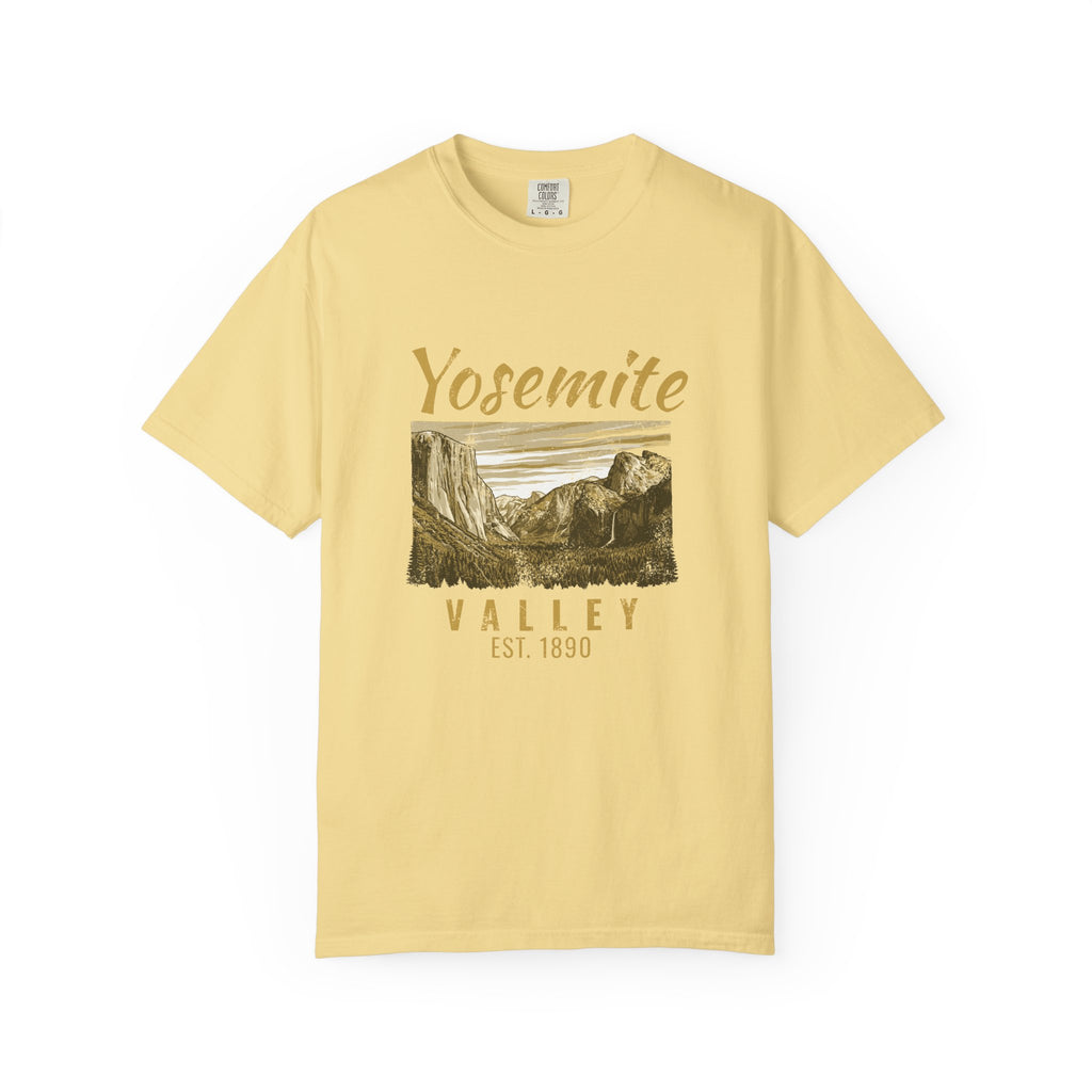 Yosemite Valley Est 1890 Granite Cliffs Engraving T-Shirt