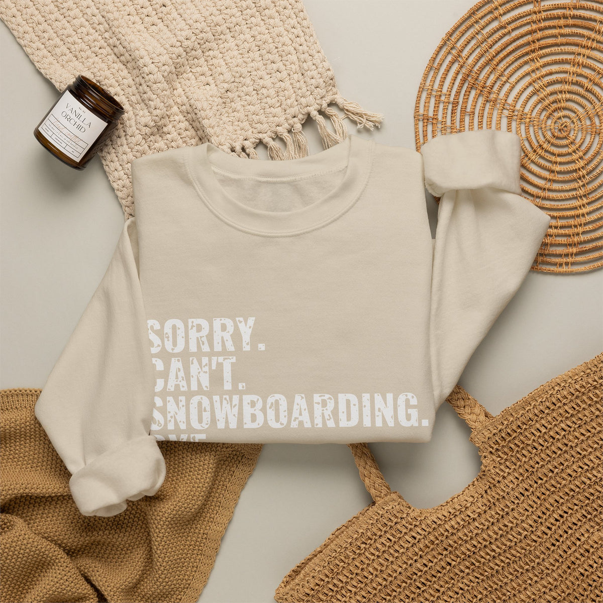 Sorry Can't Snowboarding Bye Funny Snowboarder Crewneck Sweatshirt