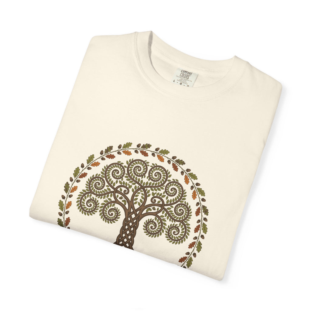 Celtic Tree of Life Autumn Oak Wreath T-Shirt