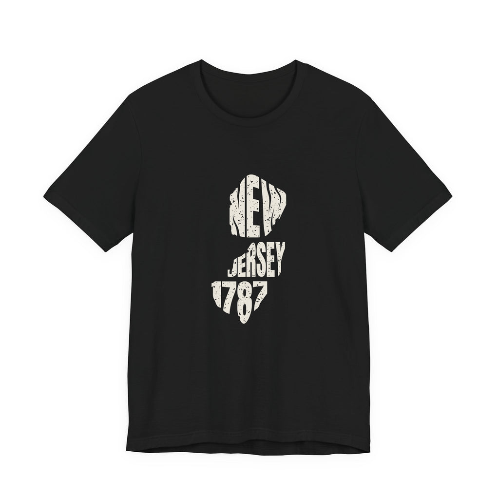 New Jersey Vintage Letters Map T-Shirt
