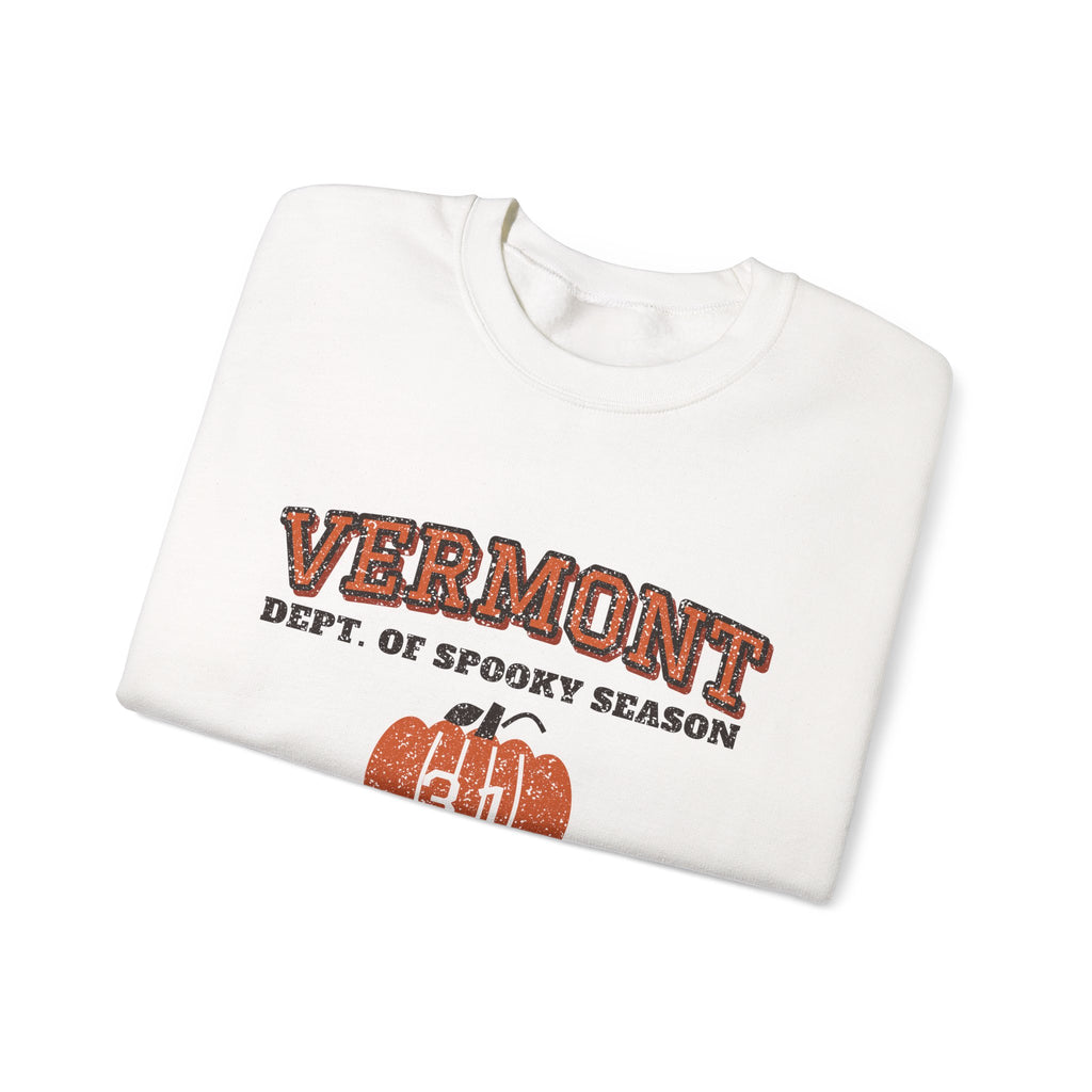 Vermont Dept. of Spooky Season Varsity Crewneck Sweatshirt