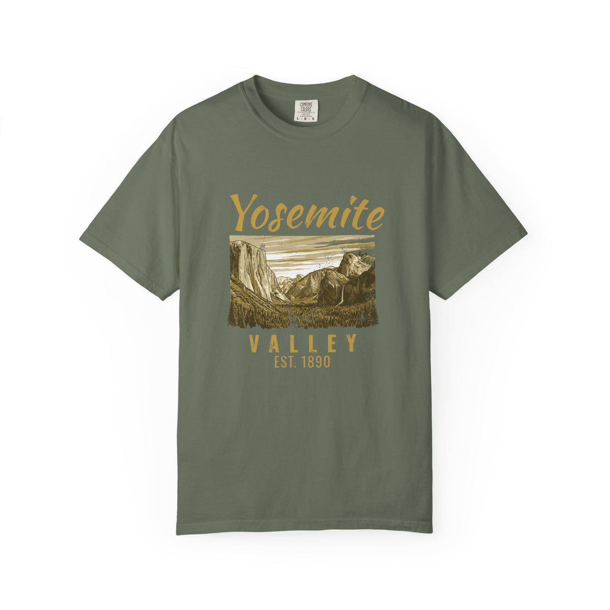 Yosemite Valley Est 1890 Granite Cliffs Engraving T-Shirt