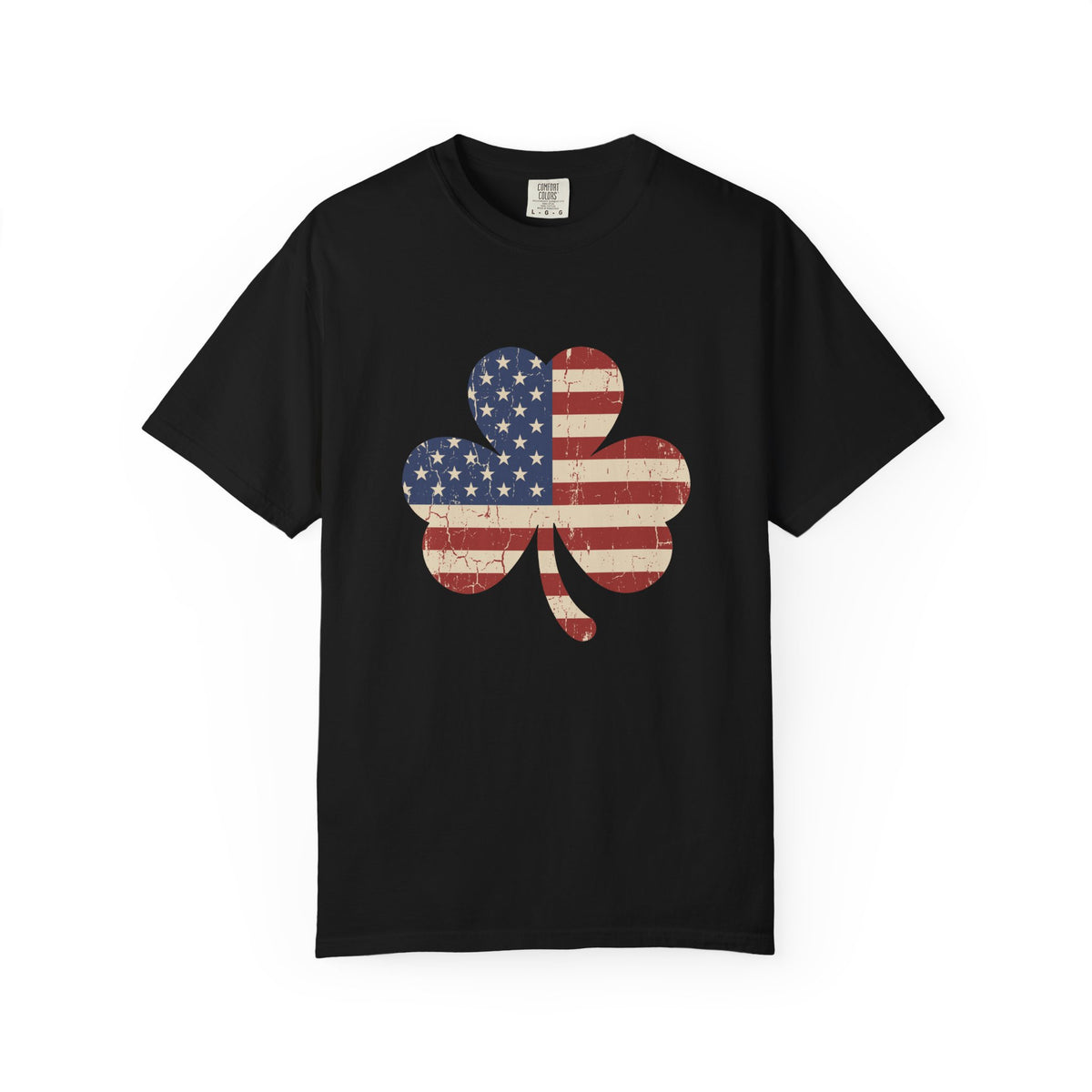Irish American Flag Shamrock Distressed Vintage T-Shirt
