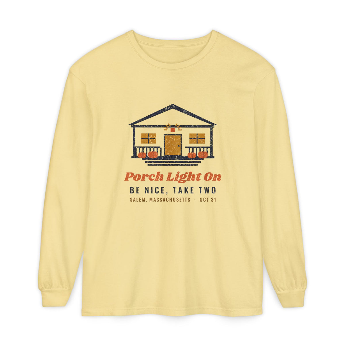 Porch Light On Salem Massachusetts Trick or Treat Long Sleeve Tee
