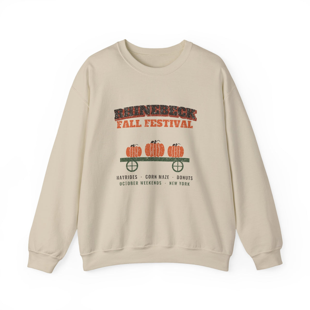 Rhinebeck New York Fall Festival Hay Wagon Crewneck Sweatshirt