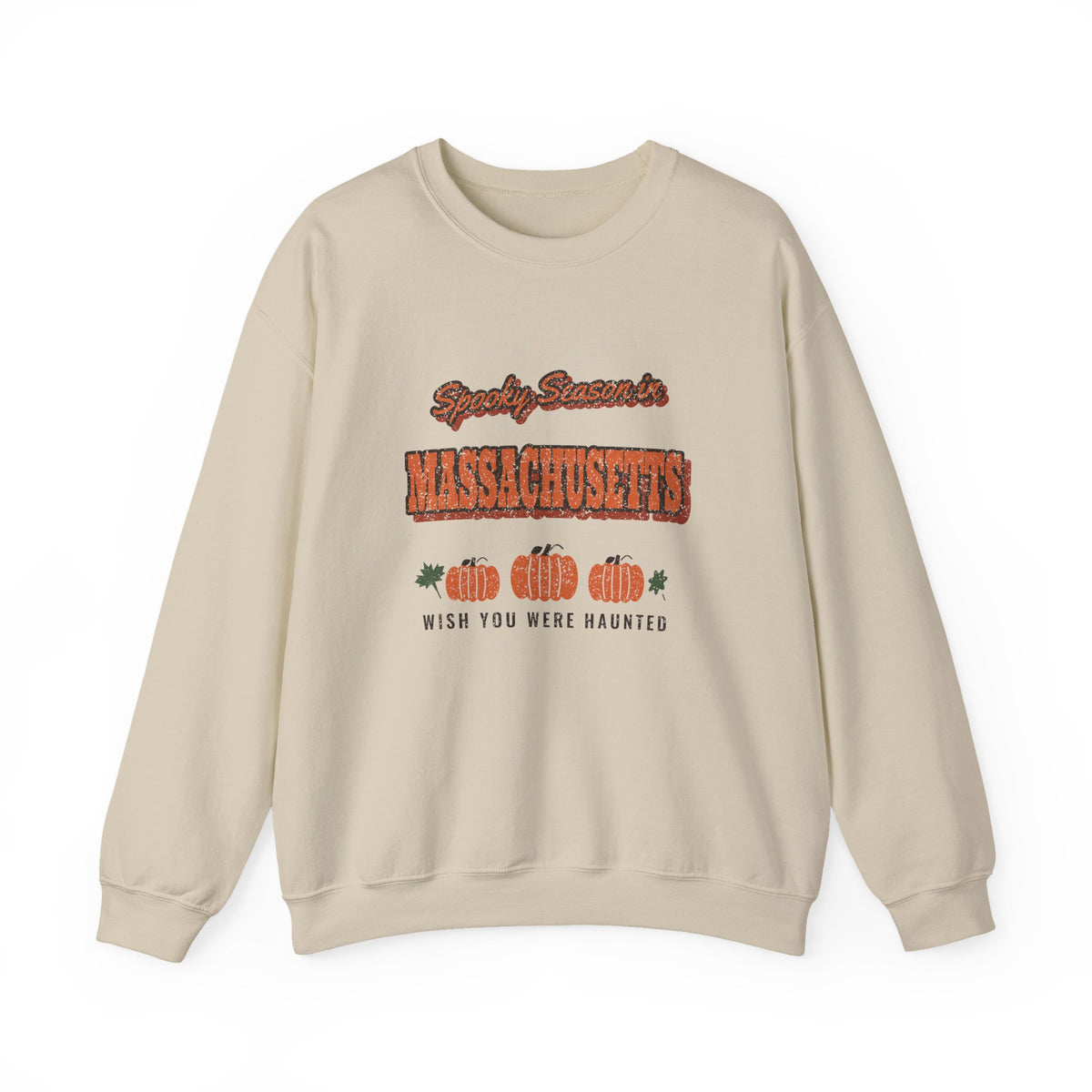 Spooky Season in Massachusetts Vintage Postcard Crewneck Sweatshirt