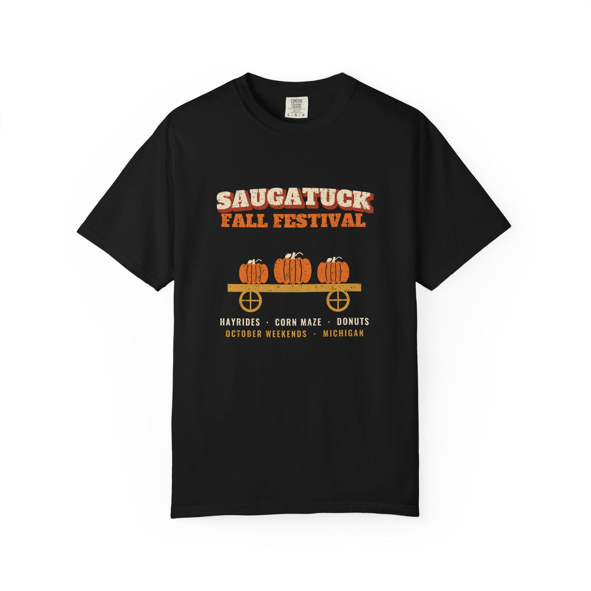 Saugatuck Michigan Fall Festival Hay Wagon T-Shirt