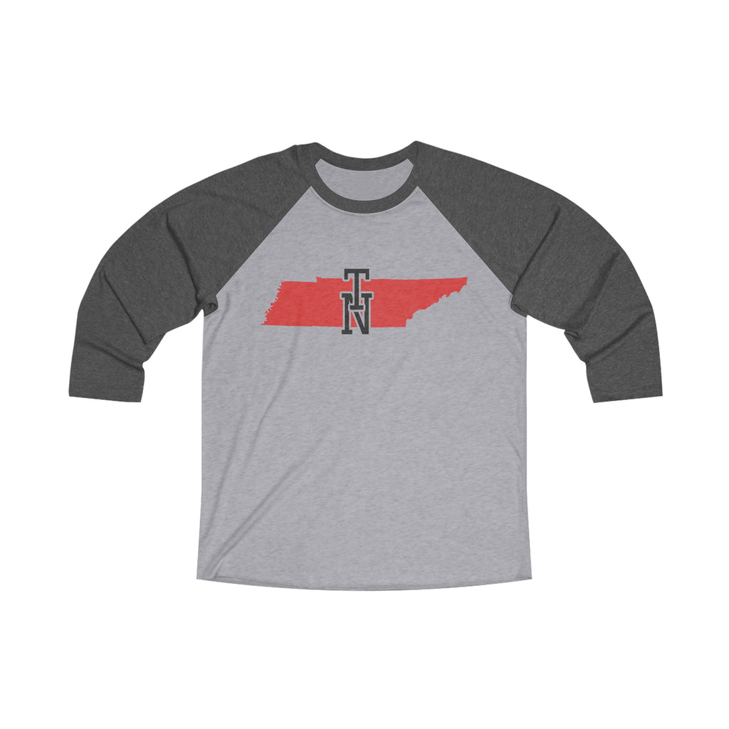 Tennessee Varsity Monogram Map Raglan 3/4 Sleeve Tee