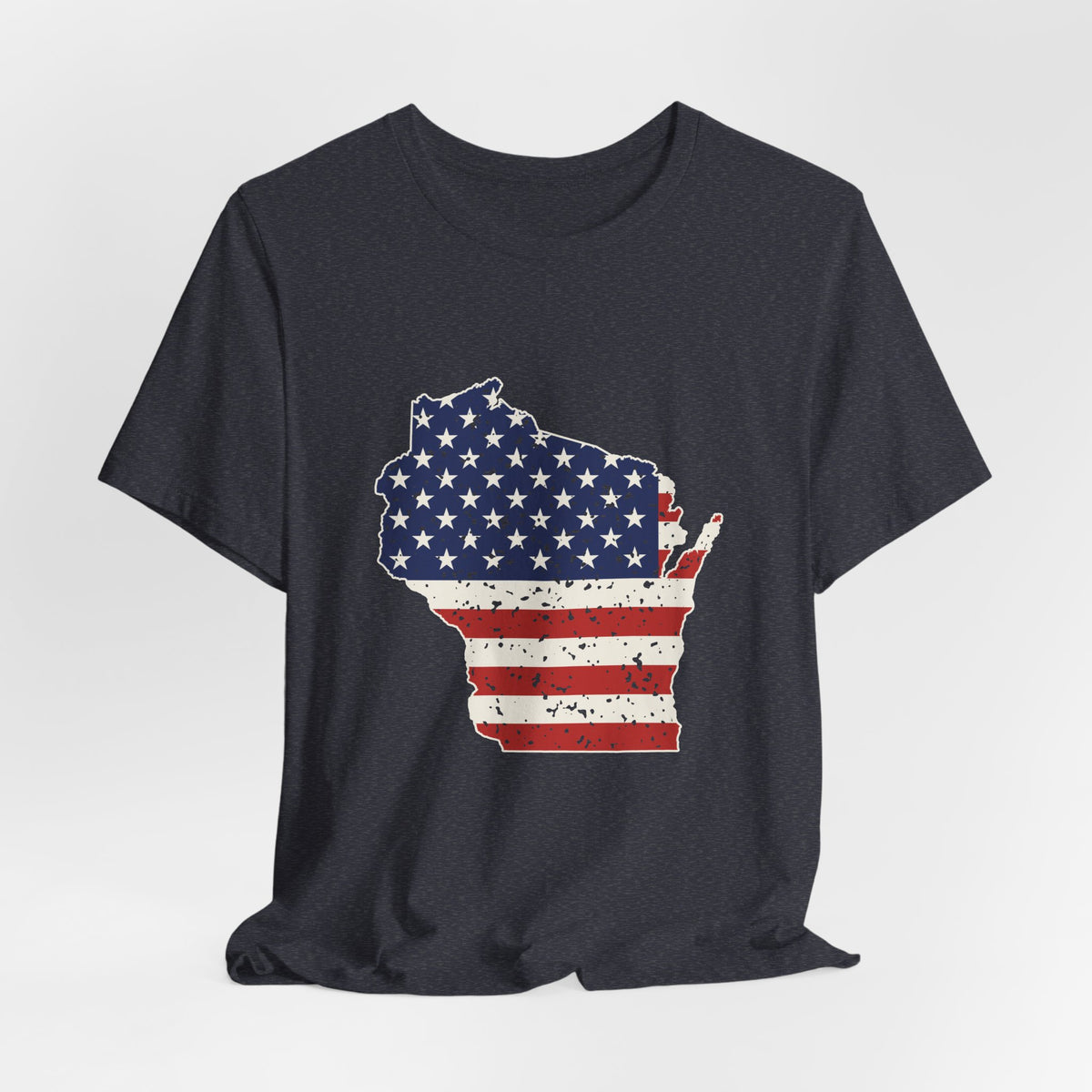 Wisconsin American Flag Map T-Shirt