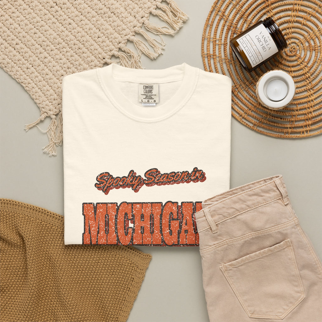 Spooky Season in Michigan Vintage Postcard T-Shirt