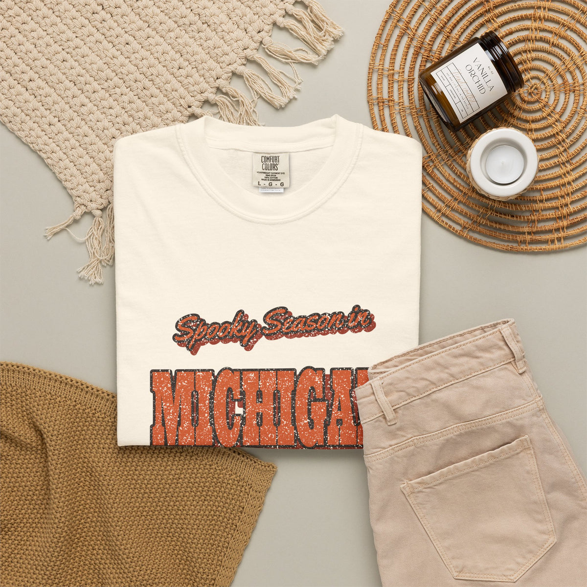 Spooky Season in Michigan Vintage Postcard T-Shirt