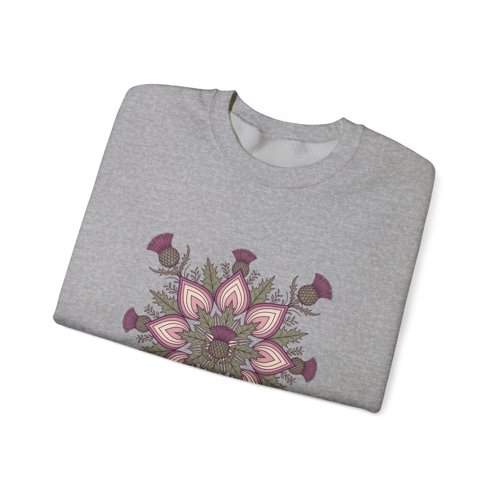 Scottish Thistle Mandala Botanical Crewneck Sweatshirt