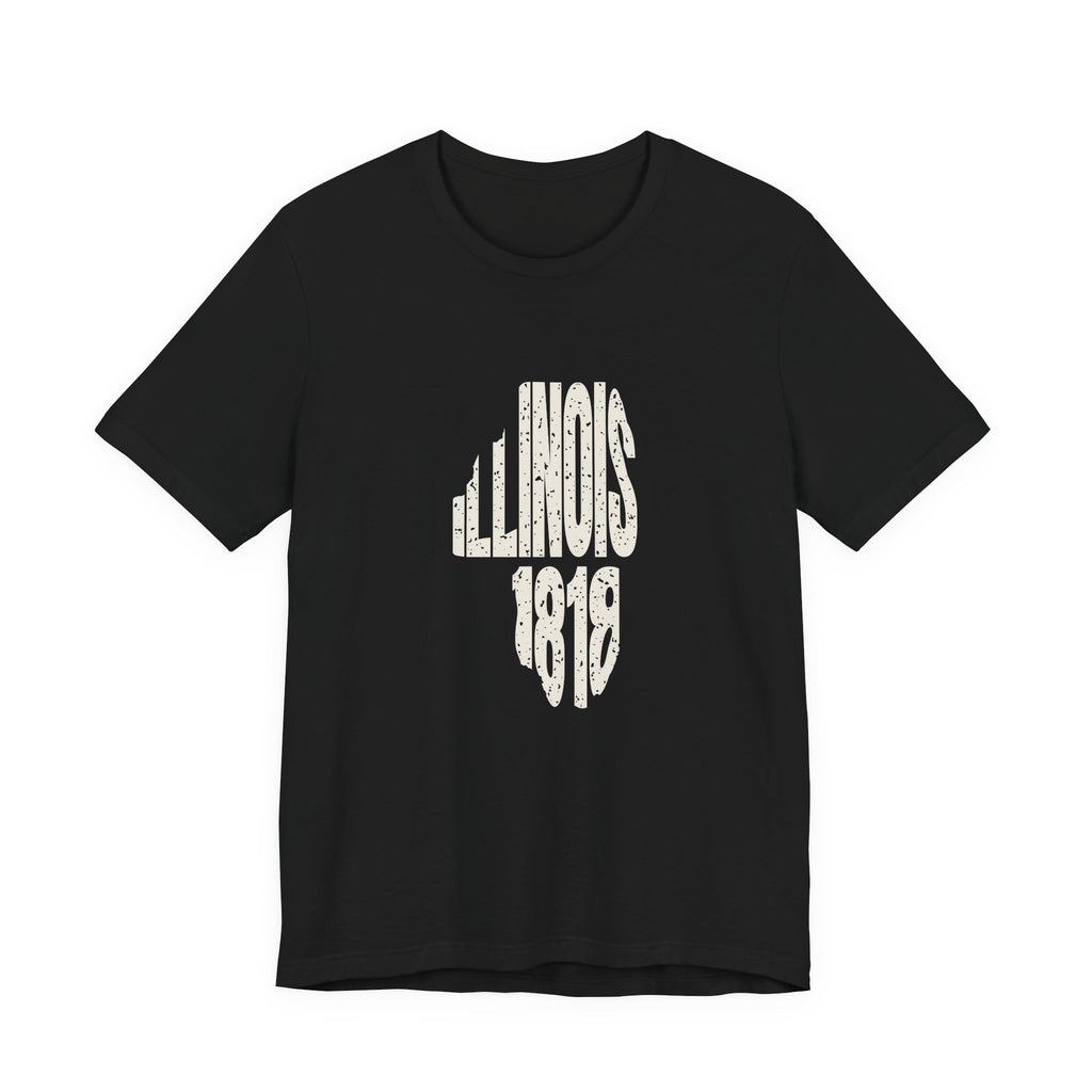 Illinois Vintage Letters Map T-Shirt