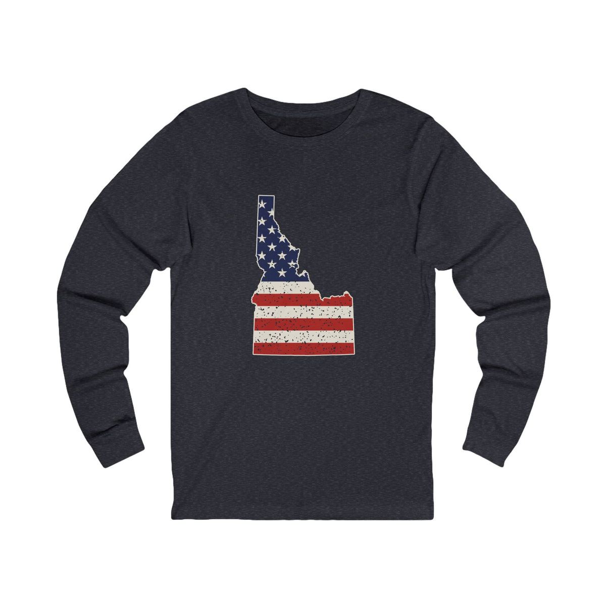 Idaho American Flag Map Long Sleeve Tee