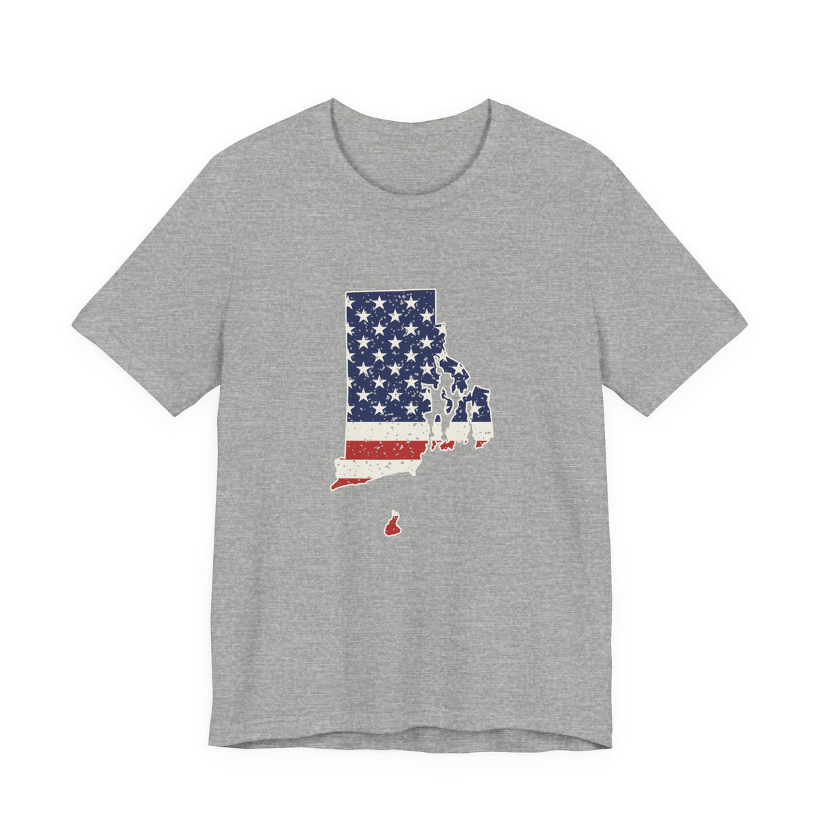 Rhode Island American Flag Map T-Shirt